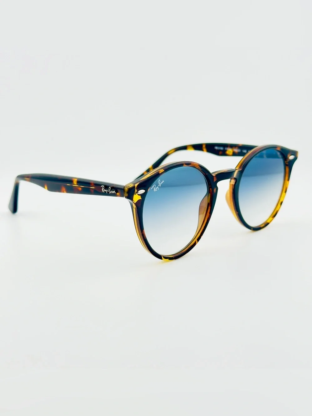 Ray-Ban Sunglasses RB2180 Polished Light Havana Frame with Gradient Blue Lenses